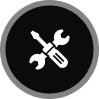Tools icon: screwdriver and wrench crossed.